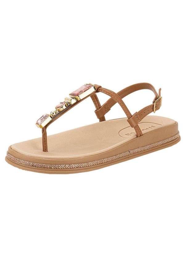 Moleca - Sandália Feminina Flat Moleca 5509204 - Camel