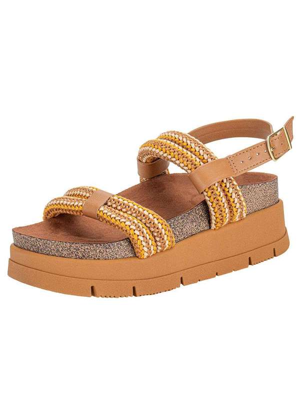 Moleca - Sandália Feminina Flat Moleca 5513107 - Camel