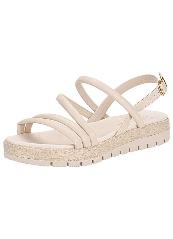 Moleca - Sandália Feminina Flat Moleca 5539101 - Marfim