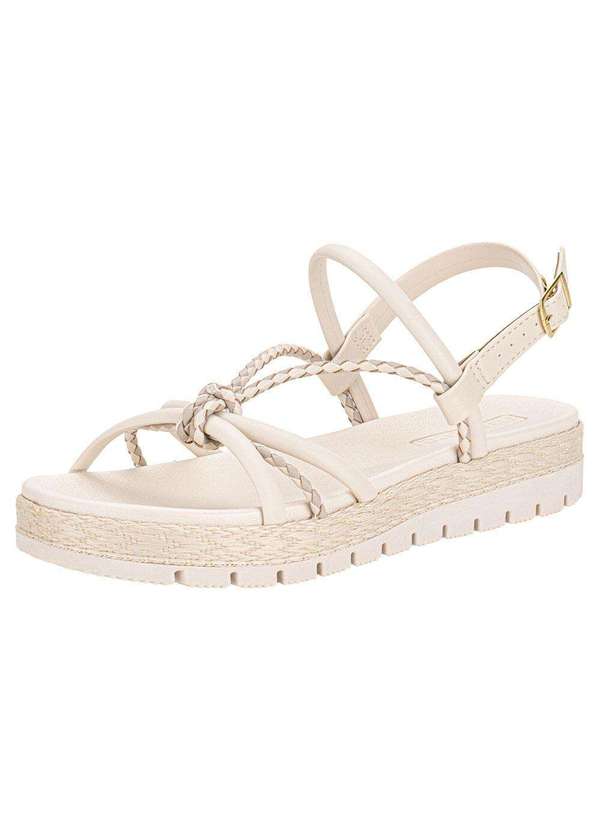 Moleca - Sandália Feminina Flat Moleca 5539103 - Marfim