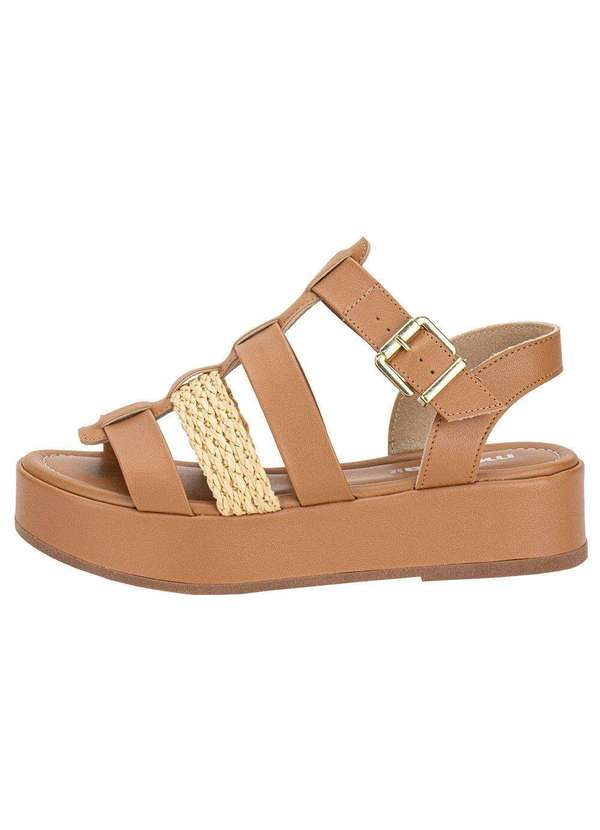 Moleca - Sandália Feminina Flat Moleca 5553102 Camel 2
