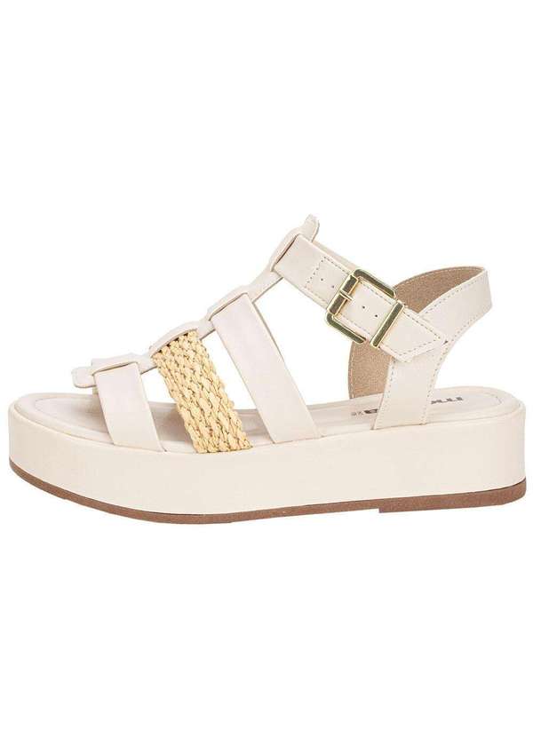 Moleca - Sandália Feminina Flat Moleca 5553102 Branco/Off 2