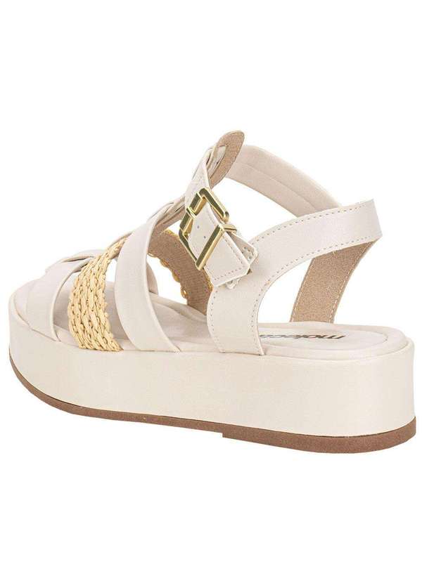 Moleca - Sandália Feminina Flat Moleca 5553102 Branco/Off 3