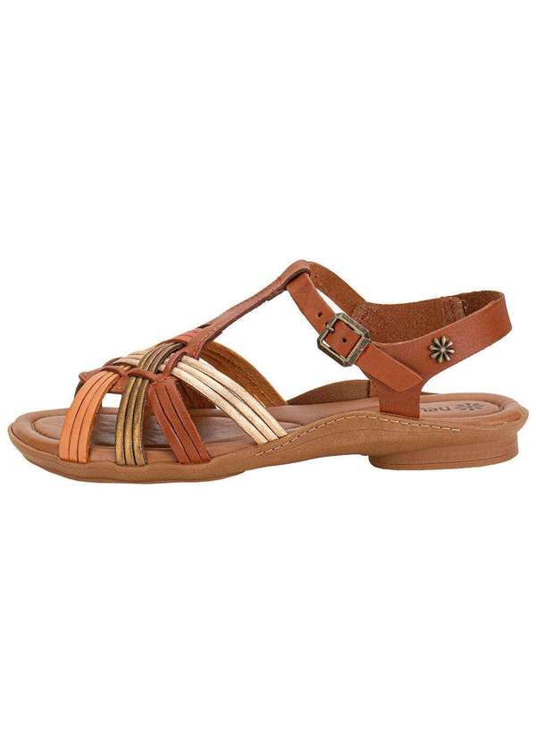 New Face - Sandália Feminina Flat New Face 31402 - Caramelo 2