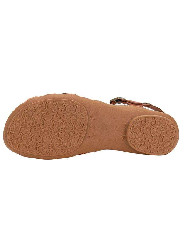 New Face - Sandália Feminina Flat New Face 31402 - Caramelo 4