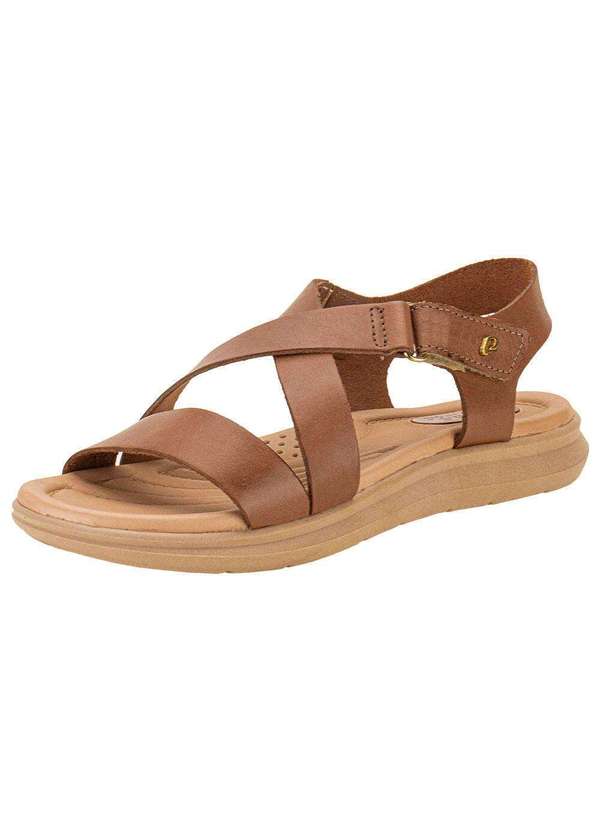 Pegada - Sandália Feminina Flat Pegada - 232812 - Chocolate