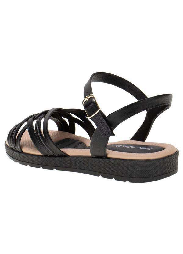 Piccadilly - Sandália Feminina Flat Piccadilly - 410026 - Preto 01 3