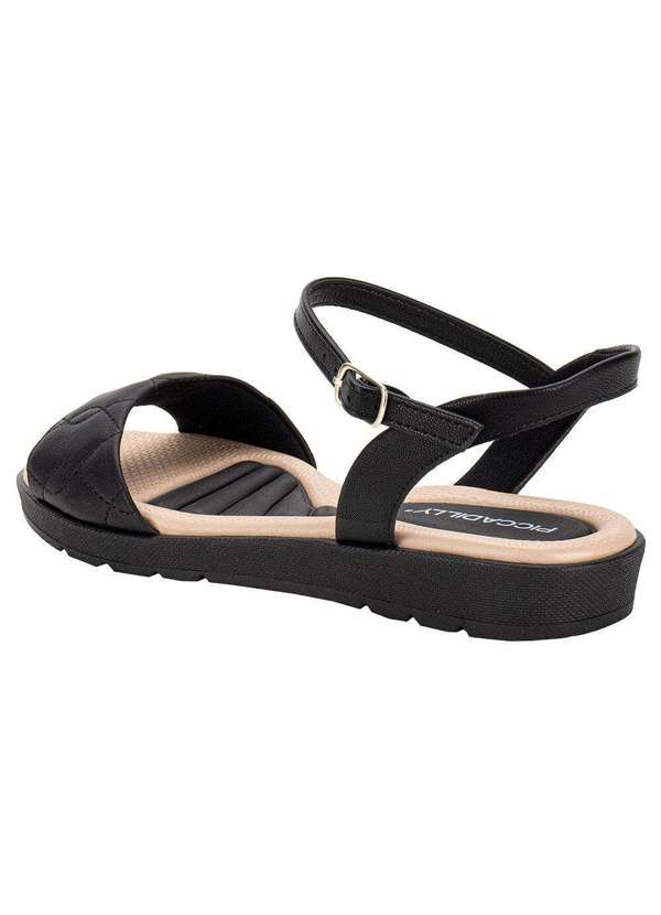 Piccadilly - Sandália Feminina Flat Piccadilly 410036 - Preto 3