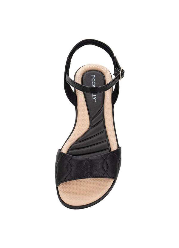 Piccadilly - Sandália Feminina Flat Piccadilly 410036 - Preto 5