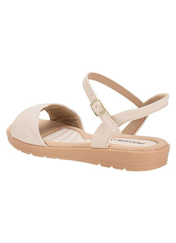 Piccadilly - Sandália Feminina Flat Piccadilly 410036 - Marfim 3