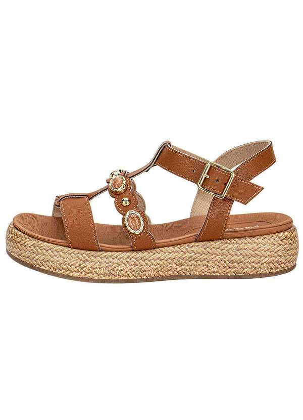 Piccadilly - Sandália Feminina Flat Piccadilly 459019 - Caramelo 2