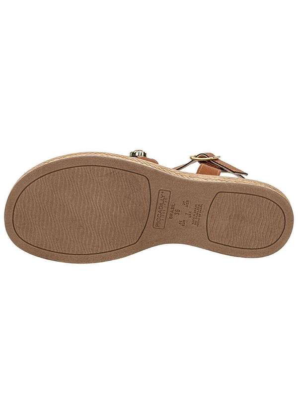 Piccadilly - Sandália Feminina Flat Piccadilly 459019 - Caramelo 4