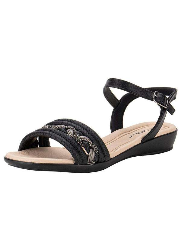 Piccadilly - Sandália Feminina Flat Piccadilly 500377 - Preto