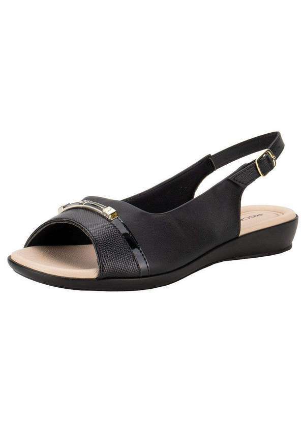 Piccadilly - Sandália Feminina Flat Piccadilly 500380 - Preto