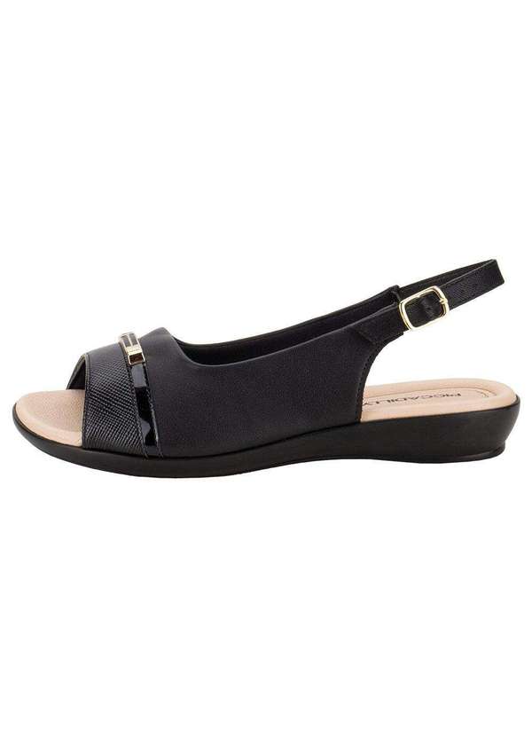Piccadilly - Sandália Feminina Flat Piccadilly 500380 - Preto 2