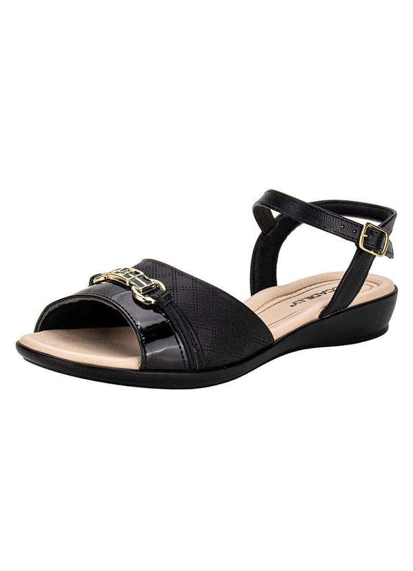 Piccadilly - Sandália Feminina Flat Piccadilly 500397 - Preto