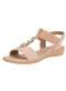 Piccadilly - Sandália Feminina Flat Piccadilly 500399 - Marfim - variação: - Salmão