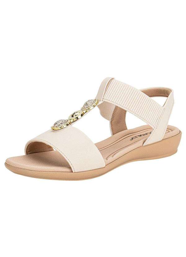 Piccadilly - Sandália Feminina Flat Piccadilly 500399 - Marfim