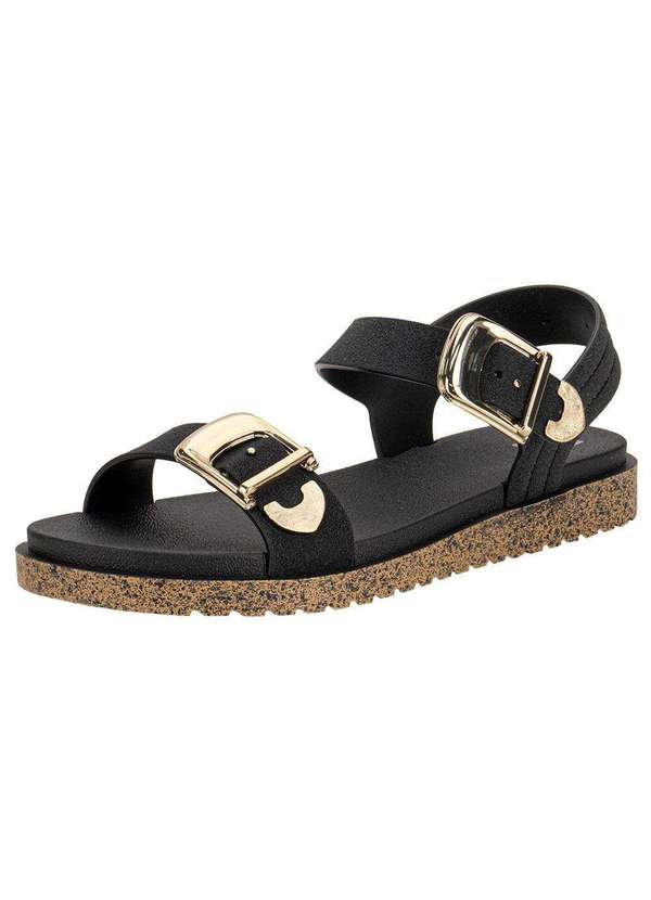 Zaxy - Sandália Feminina Flat Rich Zaxy 19200 - Preto
