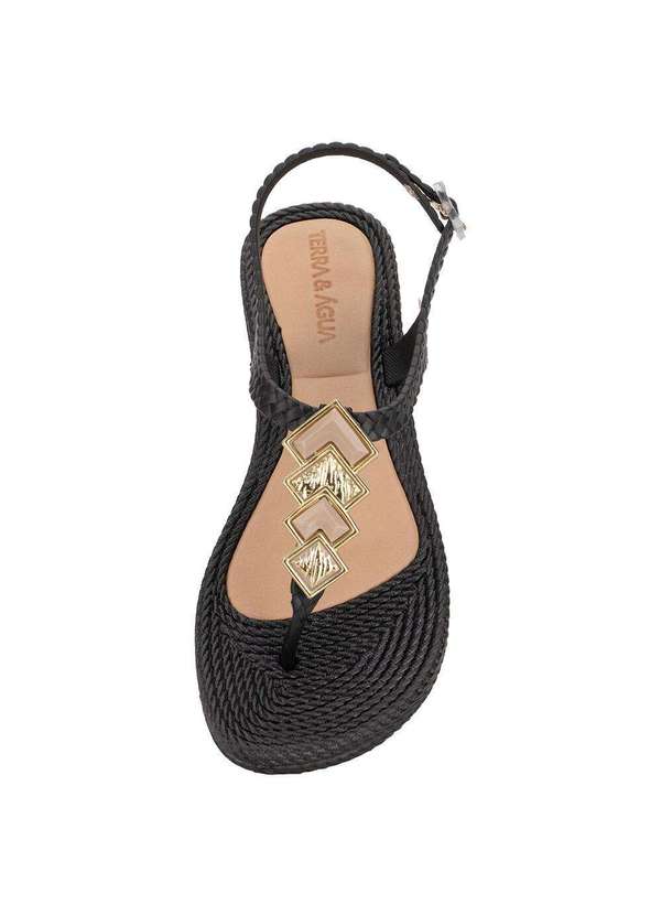 Terra & Agua - Sandália Feminina Flat Terra & Água 211405 Preto 4