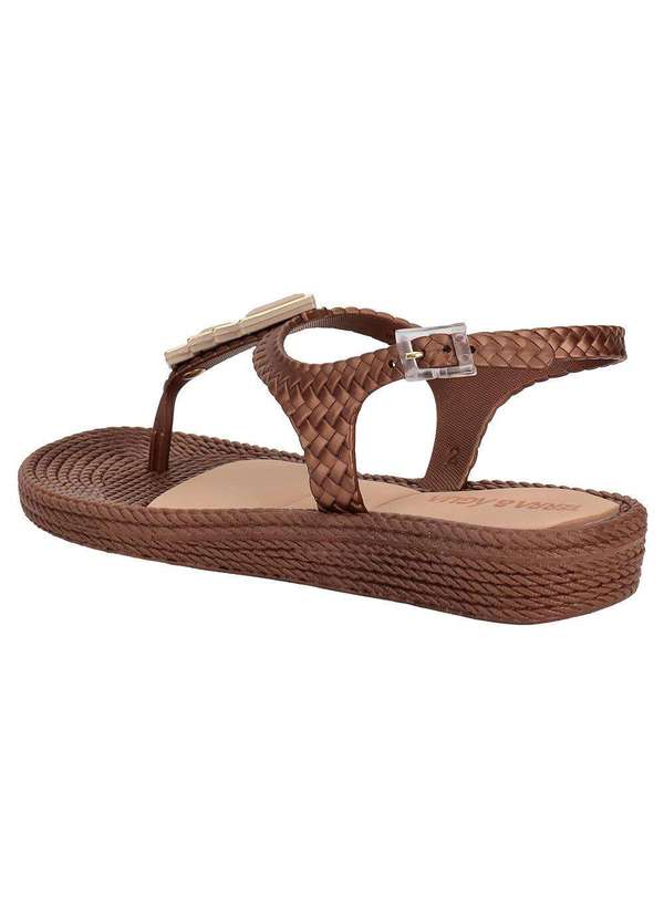 Terra & Agua - Sandália Feminina Flat Terra & Água 211405 Café 3