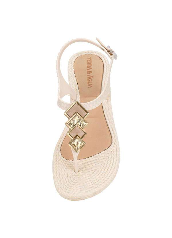 Terra & Agua - Sandália Feminina Flat Terra & Água 211405 Natural 3