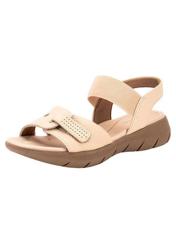 Usaflex - Sandália Feminina Flat Usaflex Al1402 - Bege