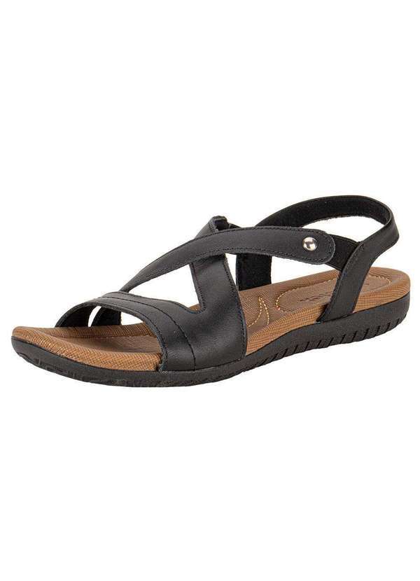 Usaflex - Sandália Feminina Flat Usaflex R1804 - Preto