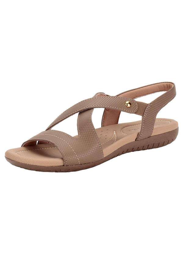 Usaflex - Sandália Feminina Flat Usaflex R1804 - Caqui