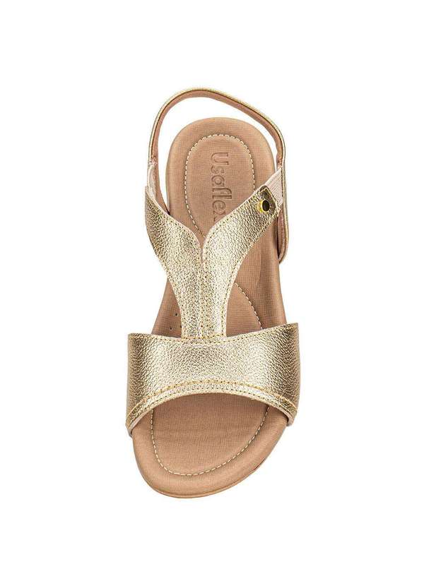 Usaflex - Sandália Feminina Flat Usaflex R18083 Ouro 5