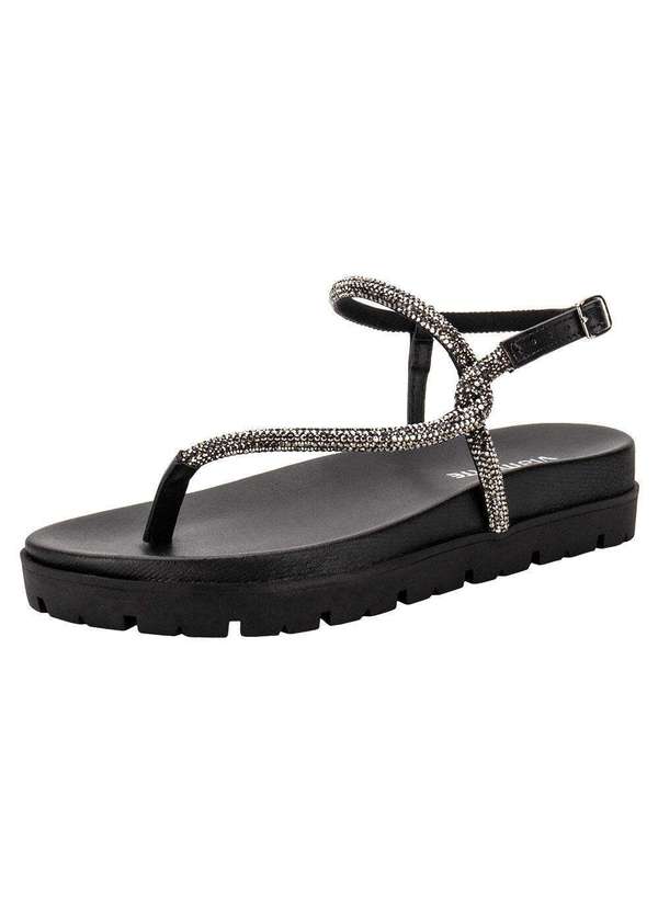 Via Marte - Sandália Feminina Flat Via Marte 102008 - Preto
