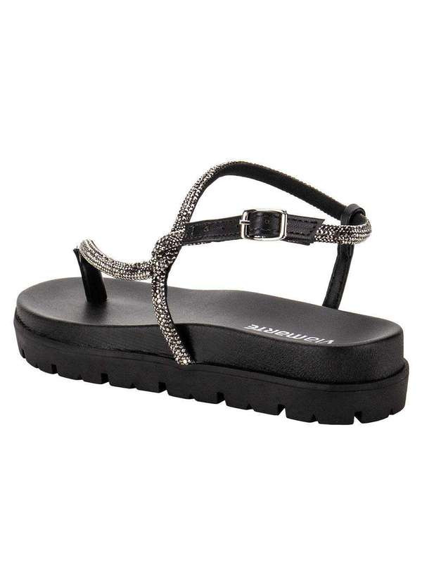 Via Marte - Sandália Feminina Flat Via Marte 102008 - Preto 3