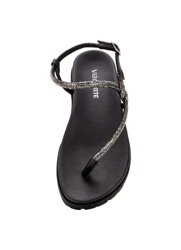 Via Marte - Sandália Feminina Flat Via Marte 102008 - Preto 5