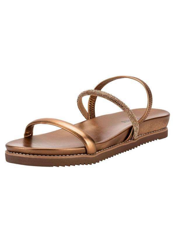 Via Marte - Sandália Feminina Flat Via Marte 117006 - Bronze