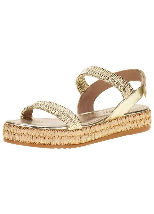 Via Scarpa - Sandália Feminina Flat Via Scarpa 166417513 - Ouro