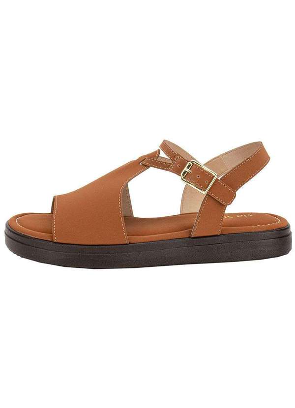 Via Scarpa - Sandália Feminina Flat Via Scarpa 173718710 - Caramelo 2