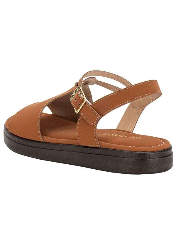 Via Scarpa - Sandália Feminina Flat Via Scarpa 173718710 - Caramelo 3