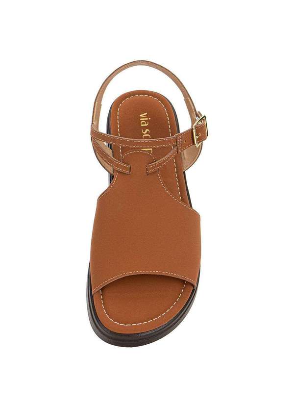 Via Scarpa - Sandália Feminina Flat Via Scarpa 173718710 - Caramelo 5