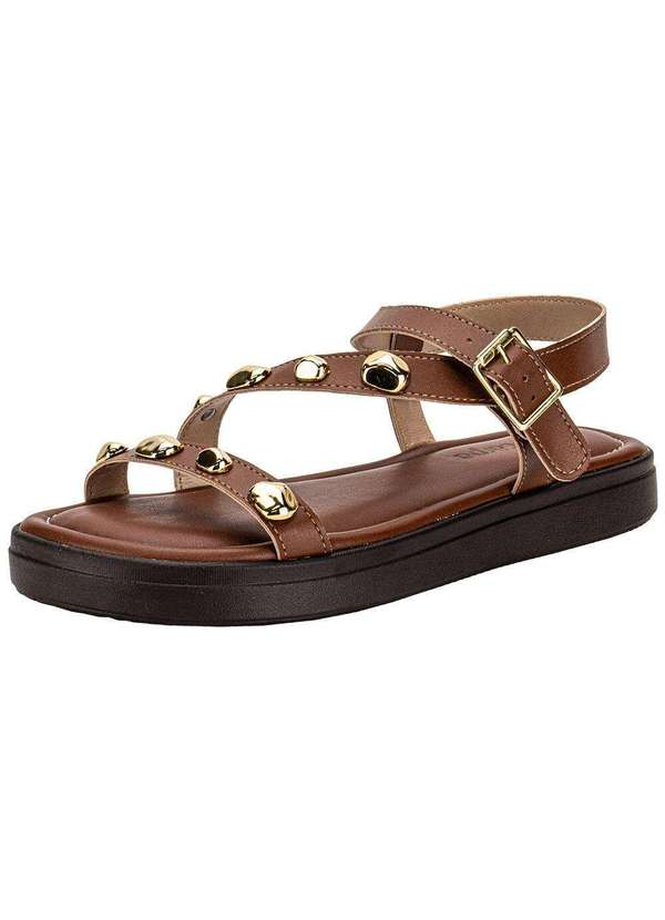 Via Scarpa - Sandália Feminina Flat Via Scarpa 173718982 Camel 1