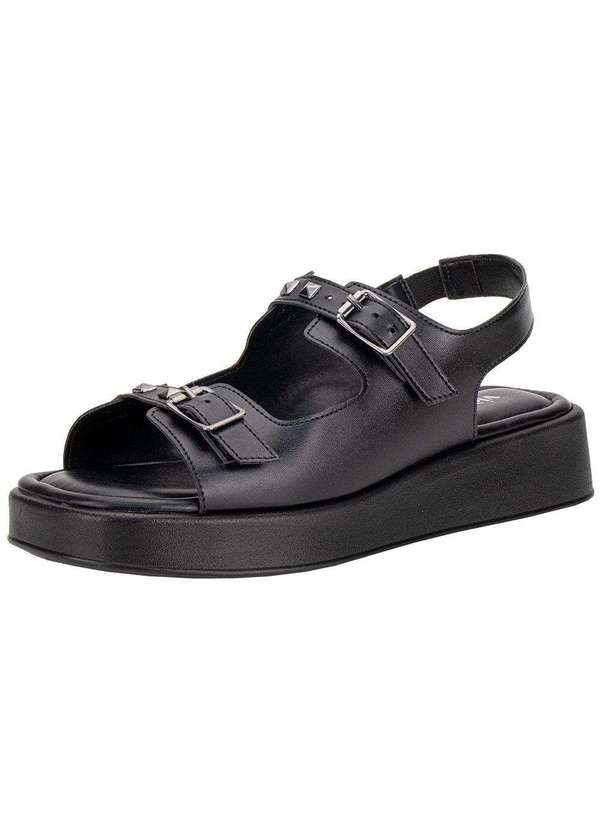 Via Scarpa - Sandália Feminina Flat Via Scarpa 174418588 - Preto