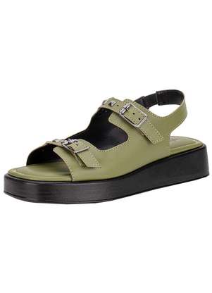 Sandália Feminina Flat Via Scarpa 174418588 Verde/Preto Clovis