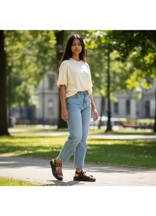 Via Scarpa - Sandália Feminina Flat Via Scarpa 174418588 Café 3