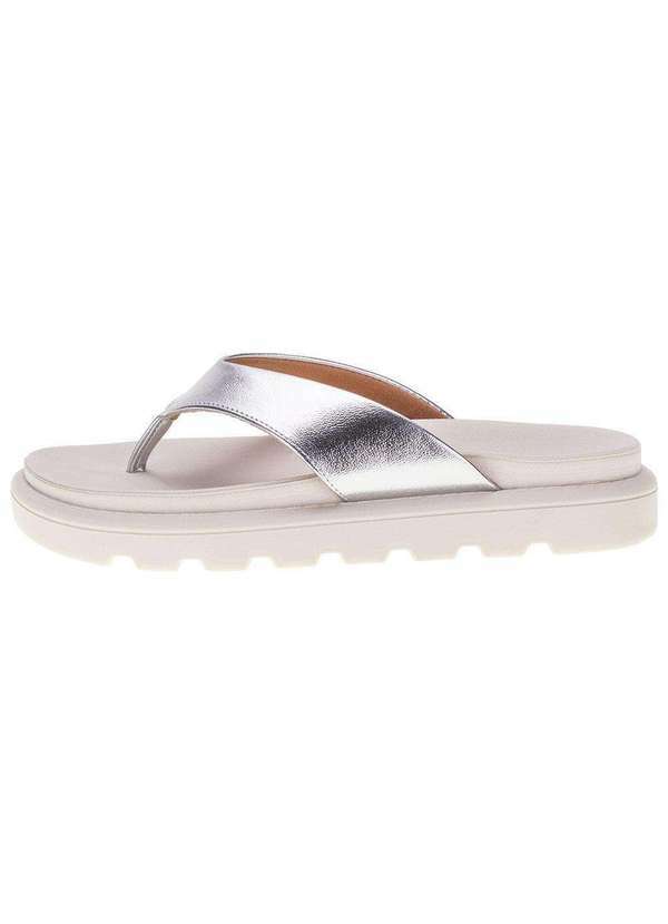 Vizzano - Sandália Feminina Flat Vizzano - 6459126 - Branco/Cinza 2
