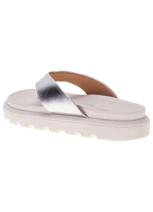 Vizzano - Sandália Feminina Flat Vizzano - 6459126 - Branco/Cinza 3