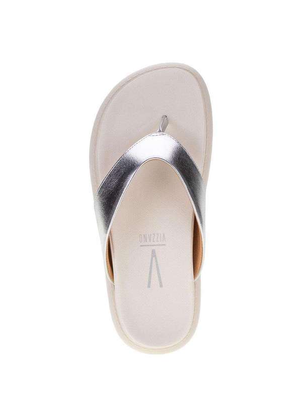 Vizzano - Sandália Feminina Flat Vizzano - 6459126 - Branco/Cinza 5