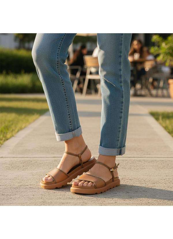 Vizzano - Sandália Feminina Flat Vizzano 6459136 Caramelo 2