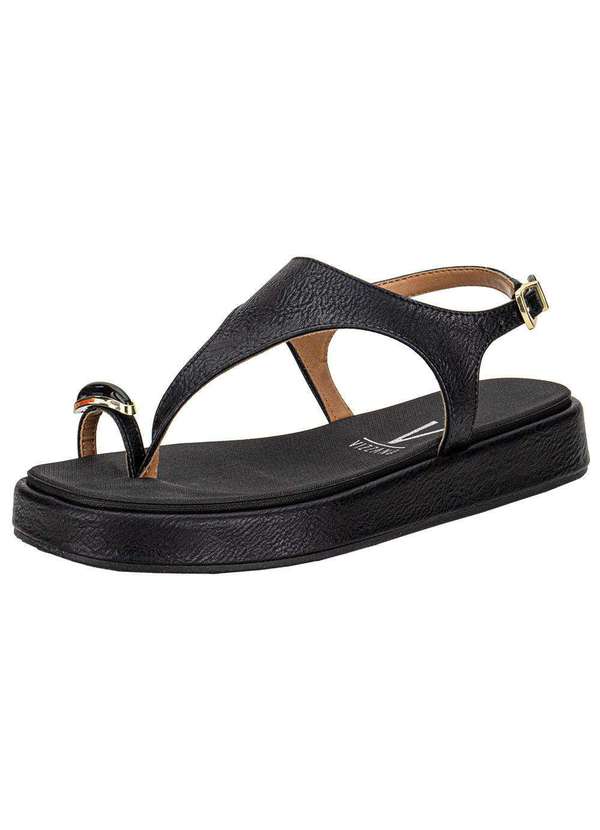 Vizzano - Sandália Feminina Flat Vizzano 6506127 - Preto