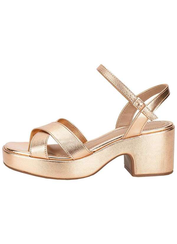 Beira Rio - Sandália Feminina Meia Pata Beira Rio 8517106 - Ouro/Rosado 2