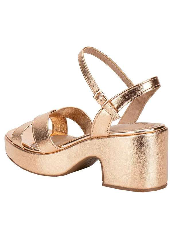 Beira Rio - Sandália Feminina Meia Pata Beira Rio 8517106 - Ouro/Rosado 3
