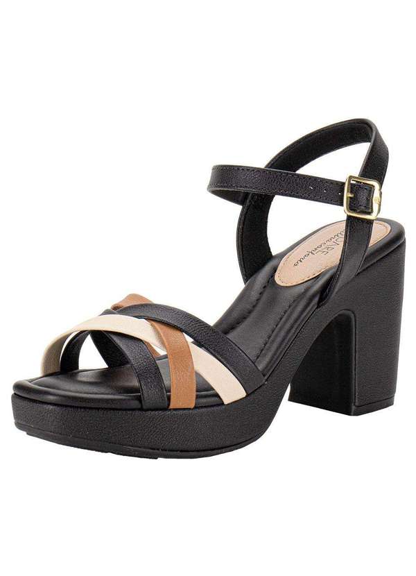 Modare - Sandália Feminina Meia Pata Modare 7203102 - Preto/Bege